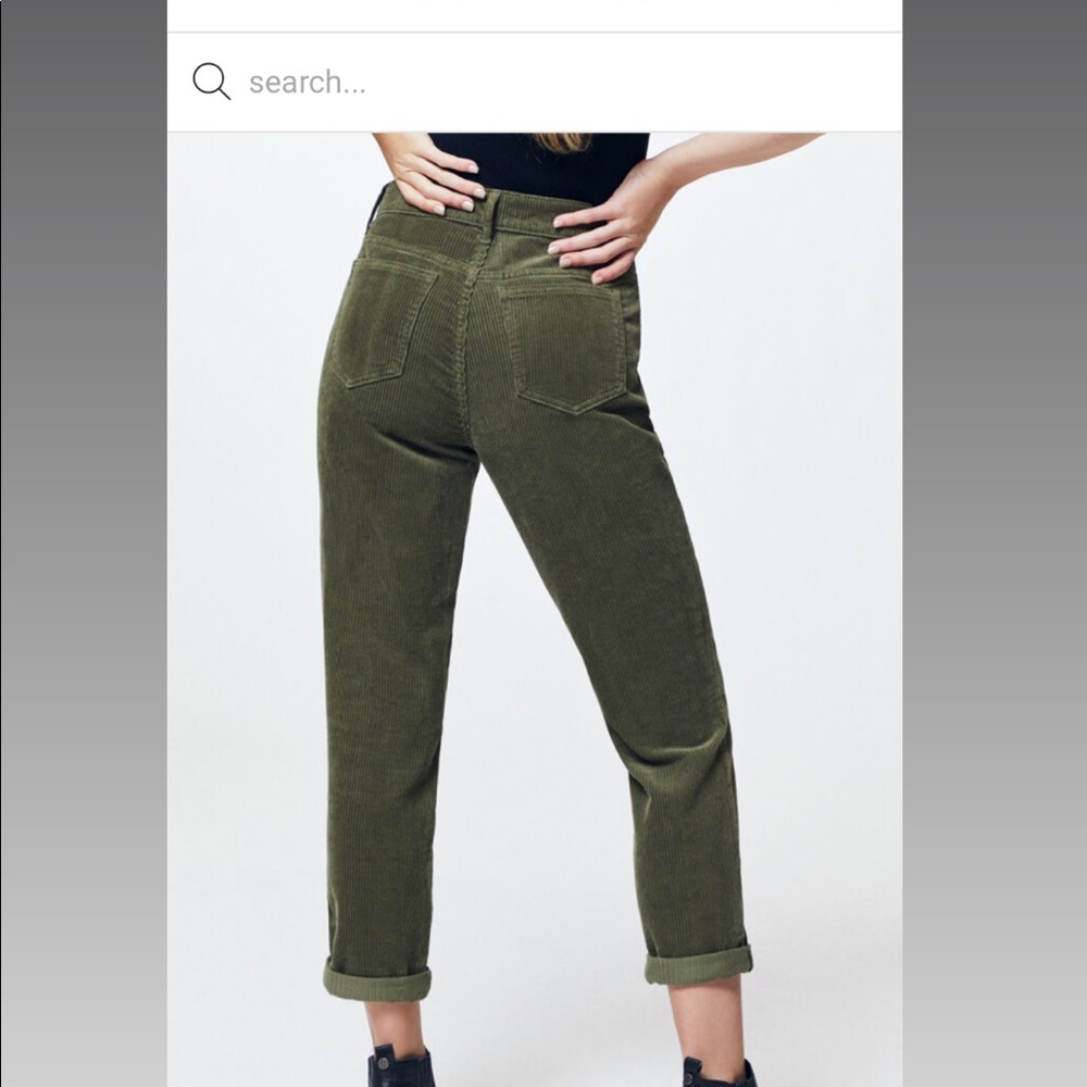 PacSun Olive Corduroy Mom Jeans